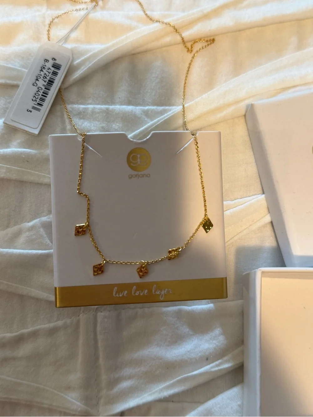 NWT Gorjana for Bloomingdale’s Gold Hammered Diamond Charm Necklace